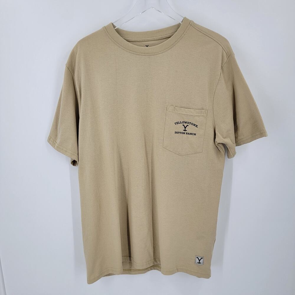Yellowstone Dutton Ranch Mens XL Pocket Graphic T-Shirt Crew Neck TV Show